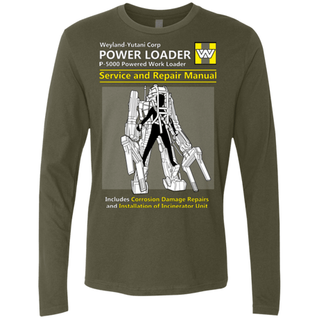 T-Shirts Military Green / Small POWERLOADER SERVICE AND REPAIR MANUAL Men's Premium Long Sleeve