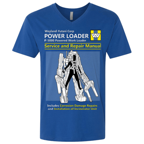 T-Shirts Royal / X-Small POWERLOADER SERVICE AND REPAIR MANUAL Men's Premium V-Neck