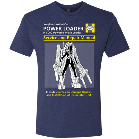 T-Shirts Vintage Navy / Small POWERLOADER SERVICE AND REPAIR MANUAL Men's Triblend T-Shirt