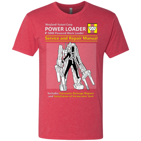 T-Shirts Vintage Red / Small POWERLOADER SERVICE AND REPAIR MANUAL Men's Triblend T-Shirt