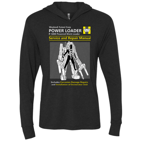 T-Shirts Vintage Black / X-Small POWERLOADER SERVICE AND REPAIR MANUAL Triblend Long Sleeve Hoodie Tee