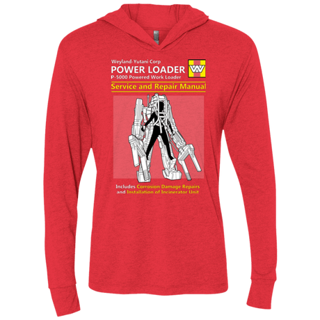 T-Shirts Vintage Red / X-Small POWERLOADER SERVICE AND REPAIR MANUAL Triblend Long Sleeve Hoodie Tee