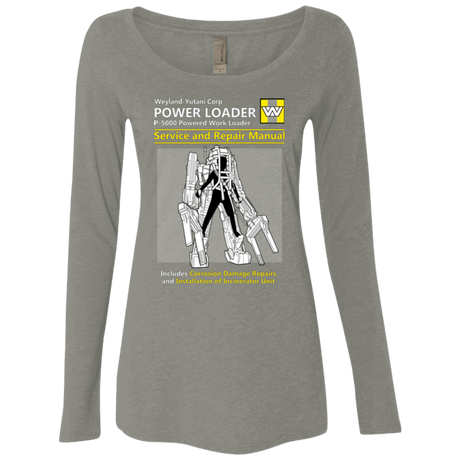 T-Shirts Venetian Grey / Small POWERLOADER SERVICE AND REPAIR MANUAL Women's Triblend Long Sleeve Shirt