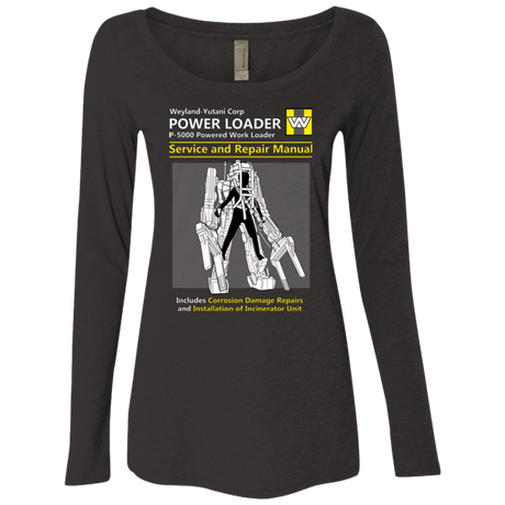 T-Shirts Vintage Black / Small POWERLOADER SERVICE AND REPAIR MANUAL Women's Triblend Long Sleeve Shirt