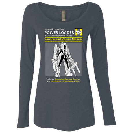 T-Shirts Vintage Navy / Small POWERLOADER SERVICE AND REPAIR MANUAL Women's Triblend Long Sleeve Shirt
