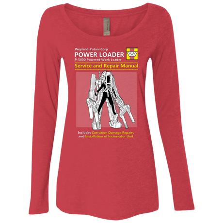 T-Shirts Vintage Red / Small POWERLOADER SERVICE AND REPAIR MANUAL Women's Triblend Long Sleeve Shirt