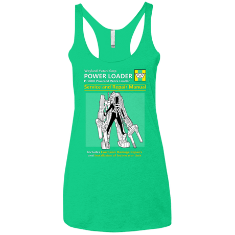 T-Shirts Envy / X-Small POWERLOADER SERVICE AND REPAIR MANUAL Women's Triblend Racerback Tank