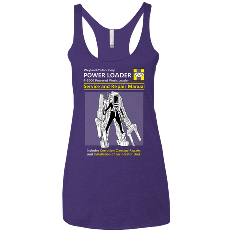 T-Shirts Purple / X-Small POWERLOADER SERVICE AND REPAIR MANUAL Women's Triblend Racerback Tank