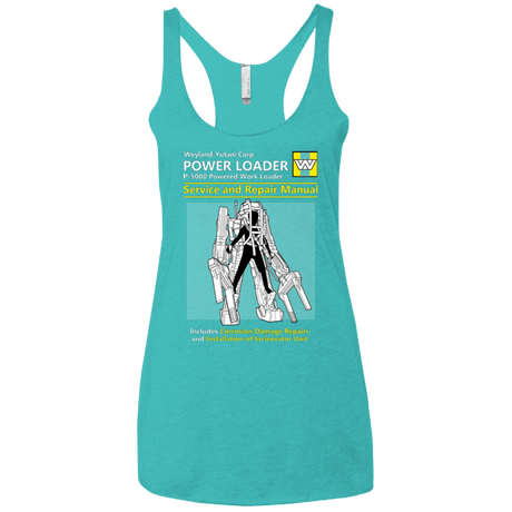 T-Shirts Tahiti Blue / X-Small POWERLOADER SERVICE AND REPAIR MANUAL Women's Triblend Racerback Tank