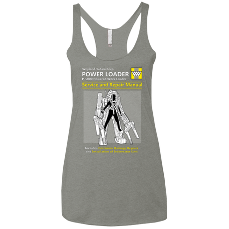 T-Shirts Venetian Grey / X-Small POWERLOADER SERVICE AND REPAIR MANUAL Women's Triblend Racerback Tank
