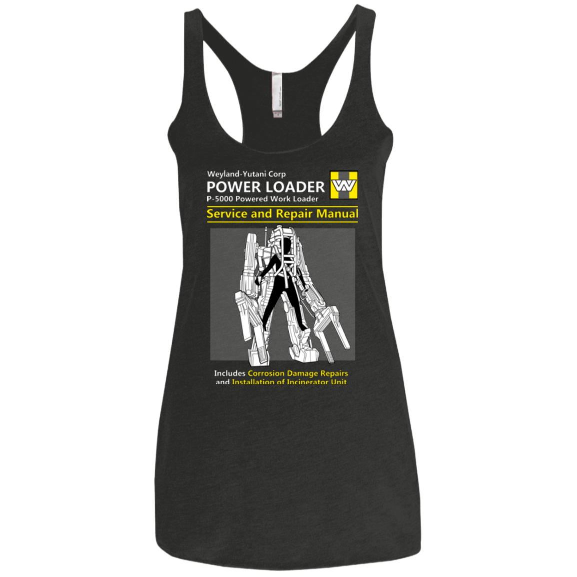 T-Shirts Vintage Black / X-Small POWERLOADER SERVICE AND REPAIR MANUAL Women's Triblend Racerback Tank