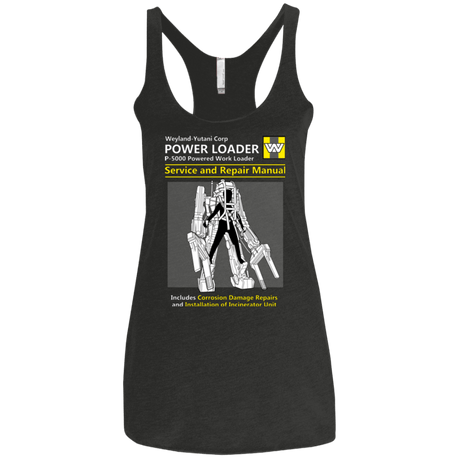 T-Shirts Vintage Black / X-Small POWERLOADER SERVICE AND REPAIR MANUAL Women's Triblend Racerback Tank