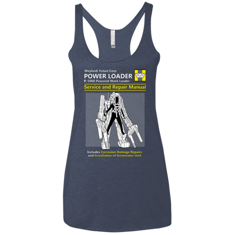 T-Shirts Vintage Navy / X-Small POWERLOADER SERVICE AND REPAIR MANUAL Women's Triblend Racerback Tank