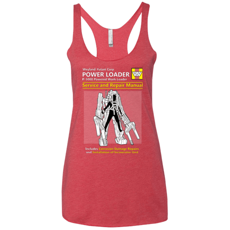 T-Shirts Vintage Red / X-Small POWERLOADER SERVICE AND REPAIR MANUAL Women's Triblend Racerback Tank