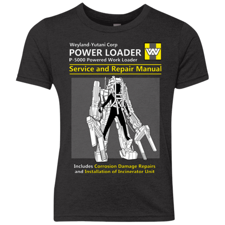 T-Shirts Vintage Black / YXS POWERLOADER SERVICE AND REPAIR MANUAL Youth Triblend T-Shirt