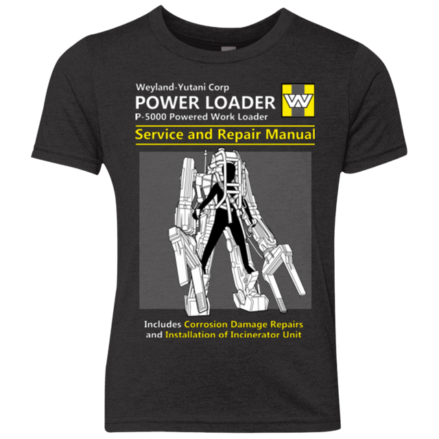 T-Shirts Vintage Black / YXS POWERLOADER SERVICE AND REPAIR MANUAL Youth Triblend T-Shirt