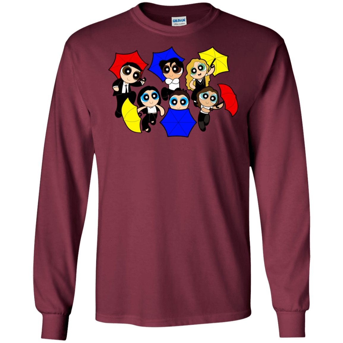 T-Shirts Maroon / S Powerpuff Friends Men's Long Sleeve T-Shirt