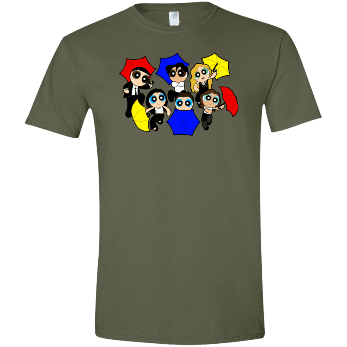 T-Shirts Military Green / S Powerpuff Friends Men's Semi-Fitted Softstyle