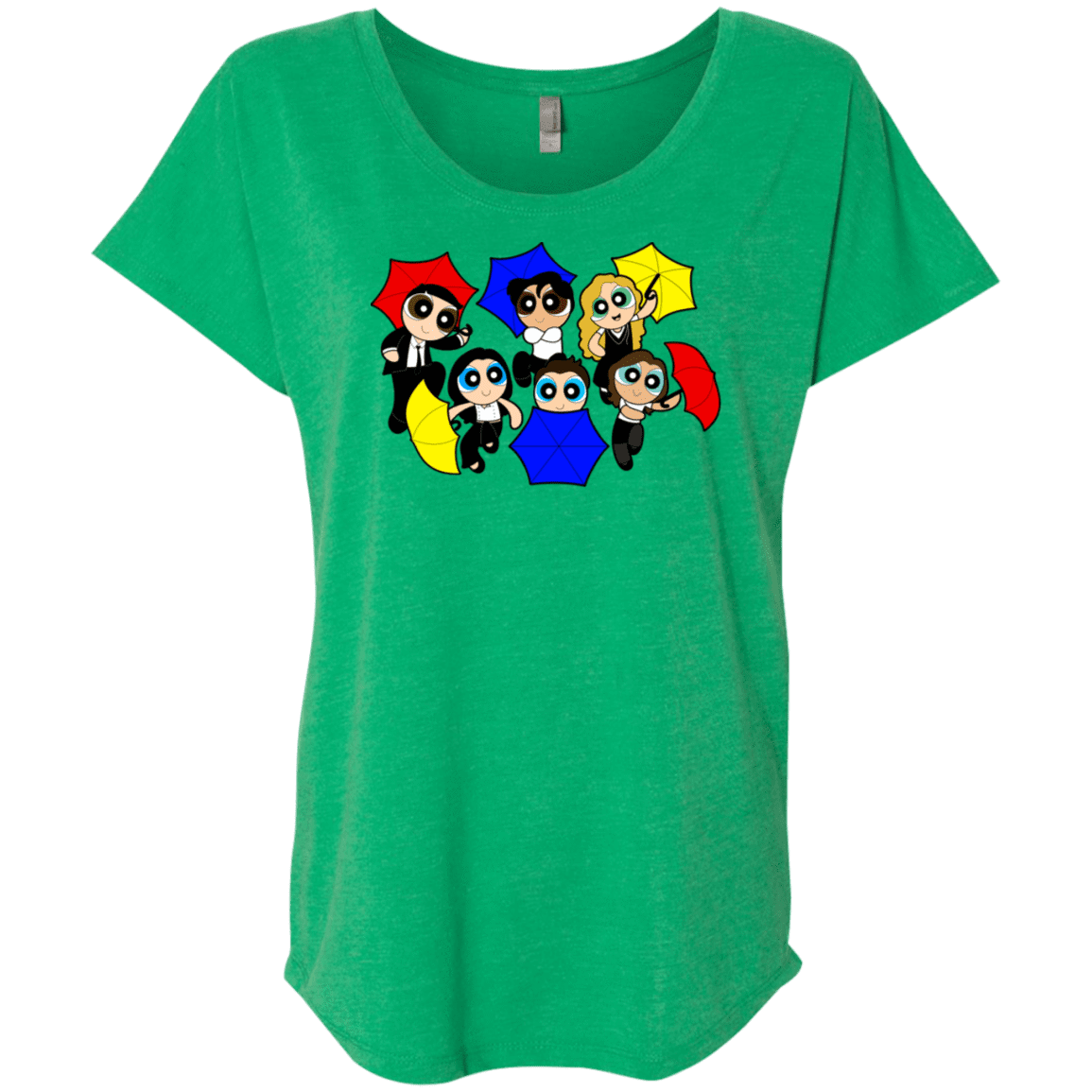 T-Shirts Envy / X-Small Powerpuff Friends Triblend Dolman Sleeve