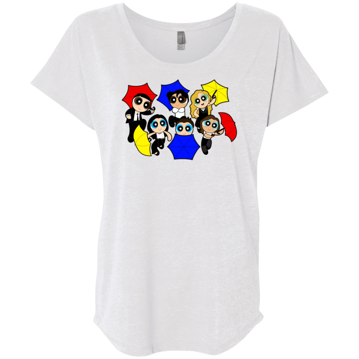 T-Shirts Heather White / X-Small Powerpuff Friends Triblend Dolman Sleeve