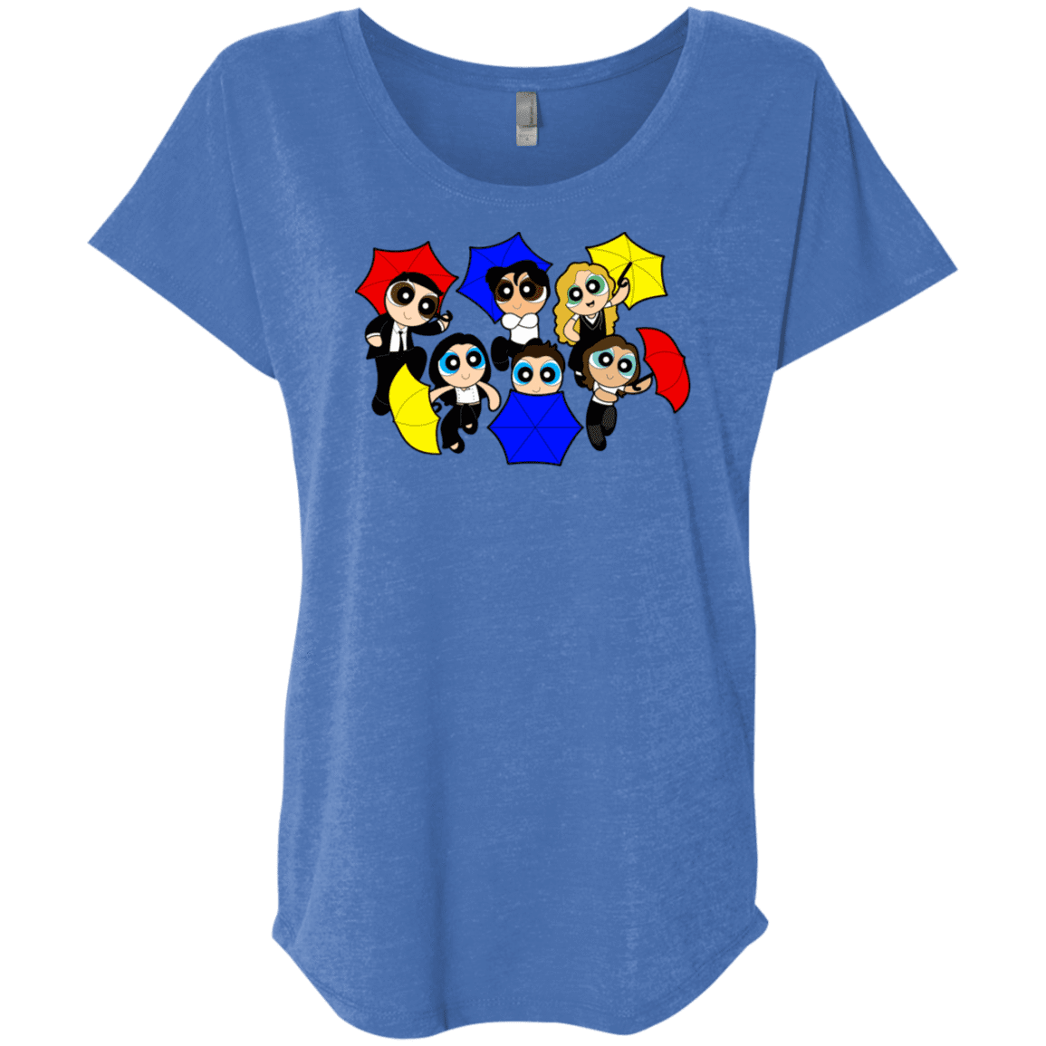 T-Shirts Vintage Royal / X-Small Powerpuff Friends Triblend Dolman Sleeve