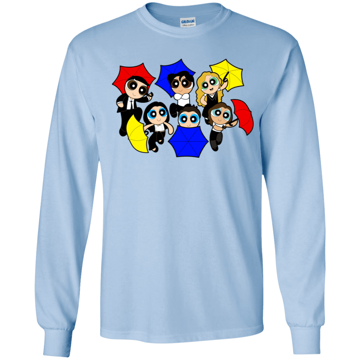 T-Shirts Light Blue / YS Powerpuff Friends Youth Long Sleeve T-Shirt