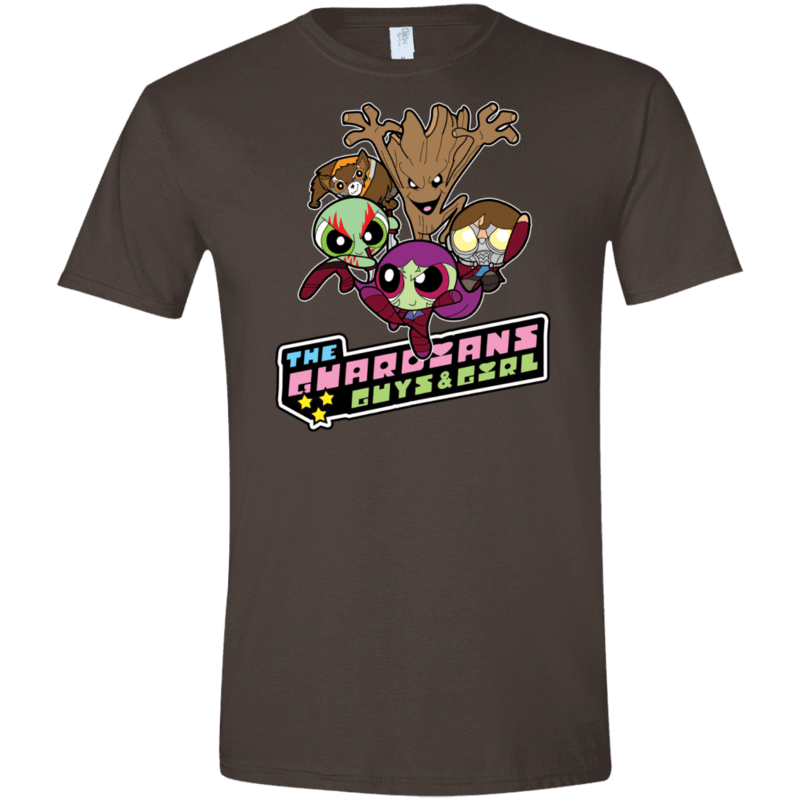 T-Shirts Dark Chocolate / S Powerpuff Guardians Men's Semi-Fitted Softstyle