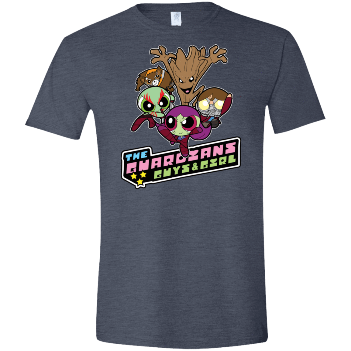 T-Shirts Heather Navy / S Powerpuff Guardians Men's Semi-Fitted Softstyle