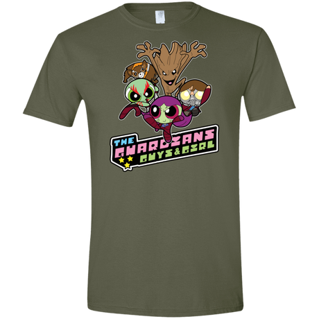 T-Shirts Military Green / S Powerpuff Guardians Men's Semi-Fitted Softstyle