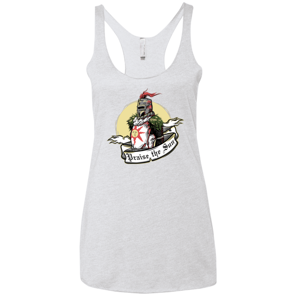 T-Shirts Heather White / X-Small Praise the Sun Women's Triblend Racerback Tank