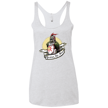 T-Shirts Heather White / X-Small Praise the Sun Women's Triblend Racerback Tank