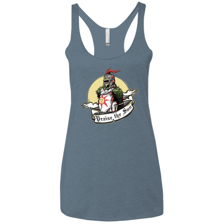 T-Shirts Indigo / X-Small Praise the Sun Women's Triblend Racerback Tank