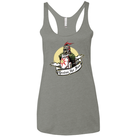 T-Shirts Venetian Grey / X-Small Praise the Sun Women's Triblend Racerback Tank