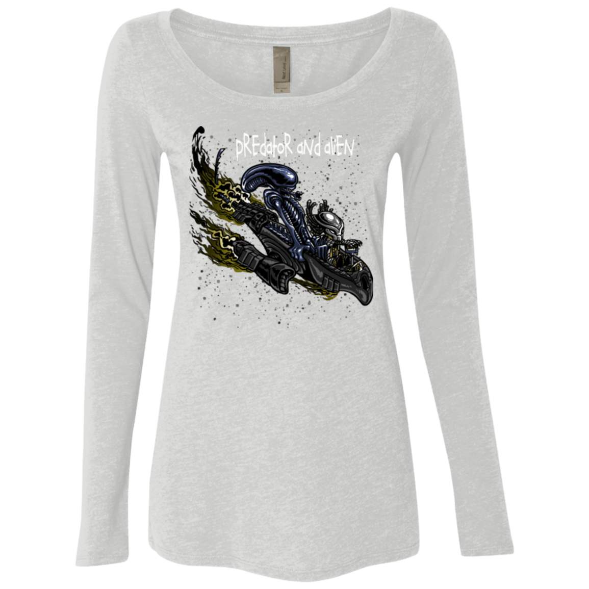 T-Shirts Heather White / Small Predator and Alien Women's Triblend Long Sleeve Shirt