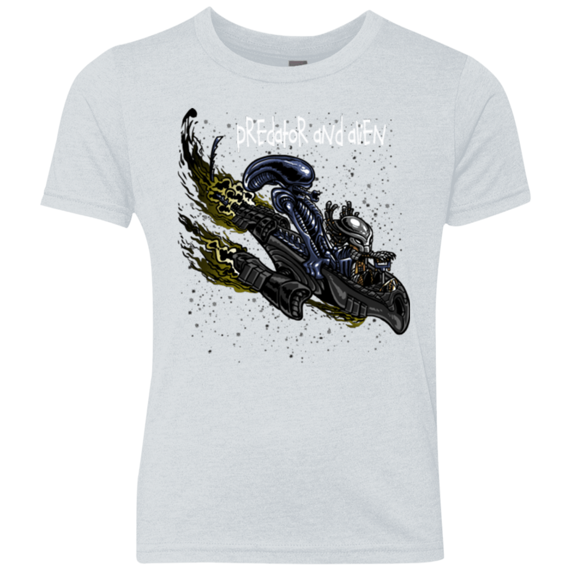 T-Shirts Heather White / YXS Predator and Alien Youth Triblend T-Shirt