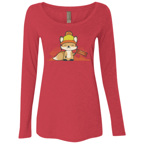 T-Shirts Vintage Red / Small Pretty Cunning Women's Triblend Long Sleeve Shirt