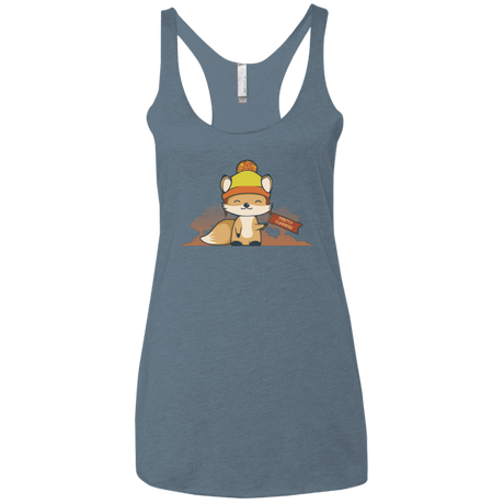 T-Shirts Indigo / X-Small Pretty Cunning Women's Triblend Racerback Tank