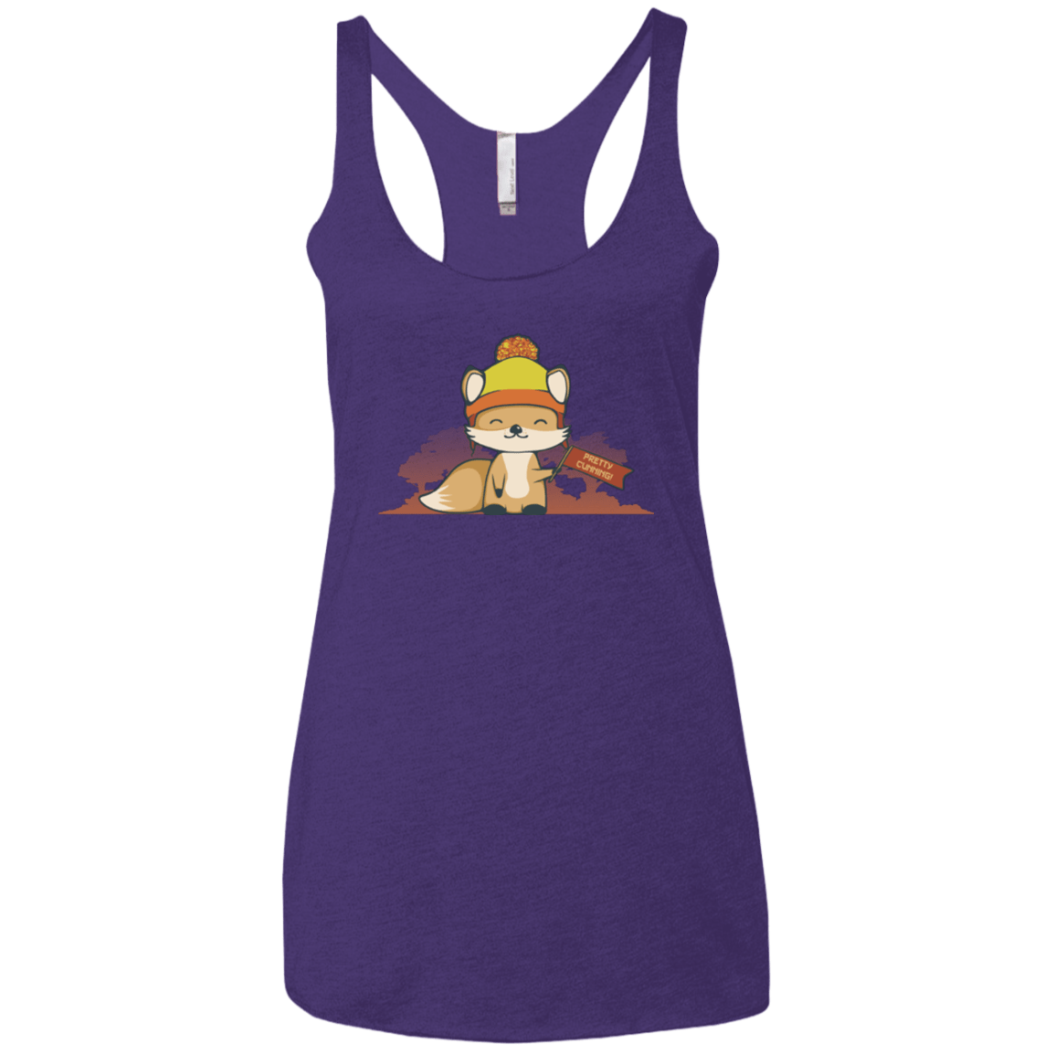 T-Shirts Purple / X-Small Pretty Cunning Women's Triblend Racerback Tank