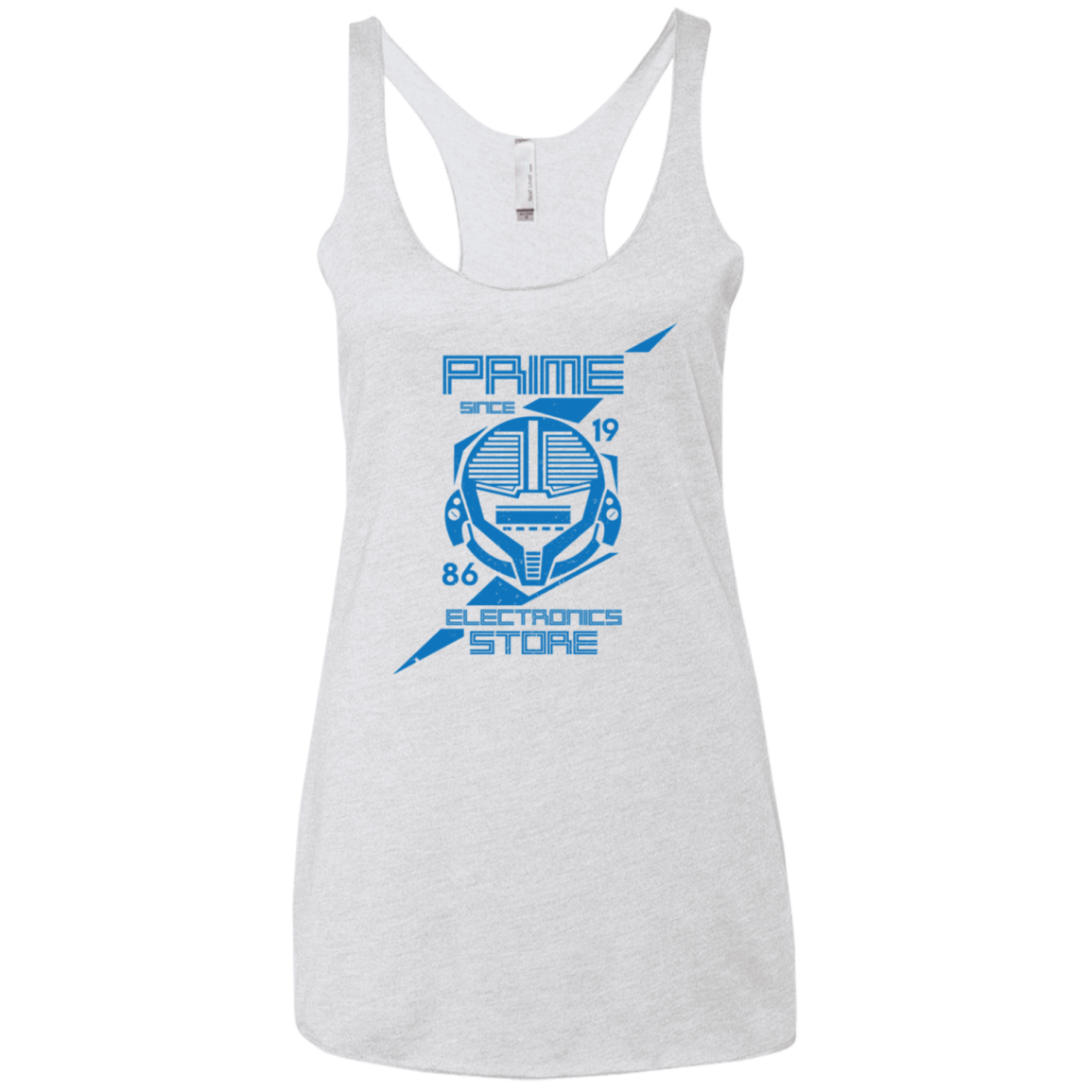T-Shirts Heather White / X-Small Prime electronics Women's Triblend Racerback Tank