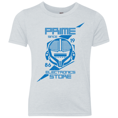 T-Shirts Heather White / YXS Prime electronics Youth Triblend T-Shirt