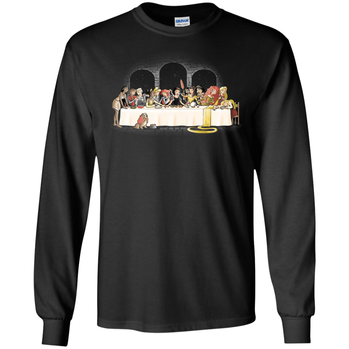 T-Shirts Black / S Princess Dinner (2) Men's Long Sleeve T-Shirt