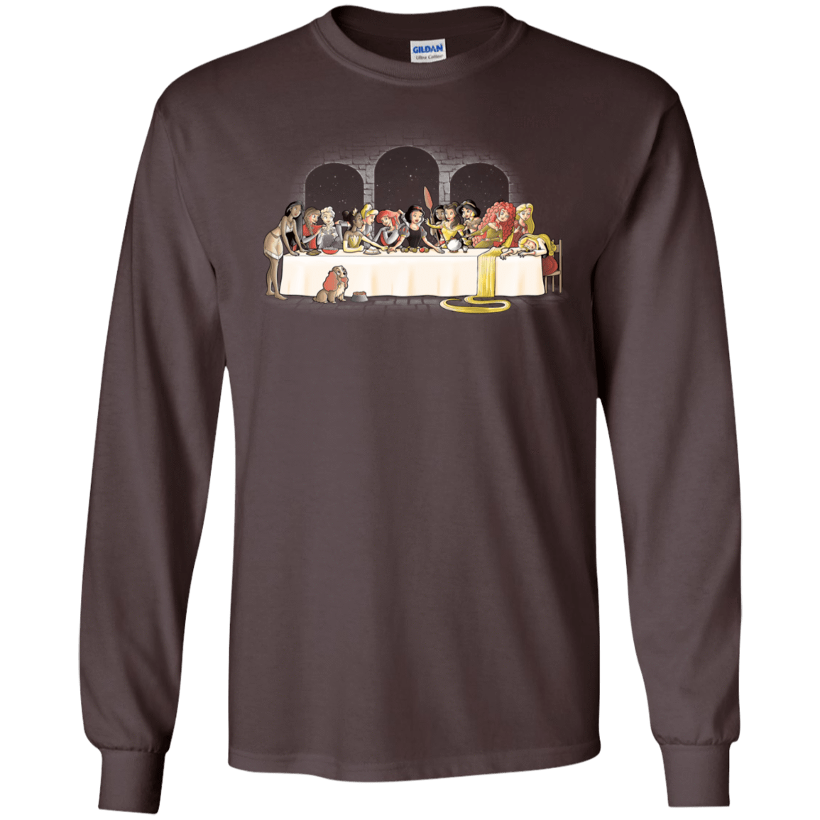 T-Shirts Dark Chocolate / S Princess Dinner (2) Men's Long Sleeve T-Shirt