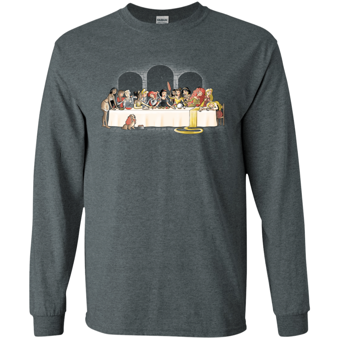 T-Shirts Dark Heather / S Princess Dinner (2) Men's Long Sleeve T-Shirt