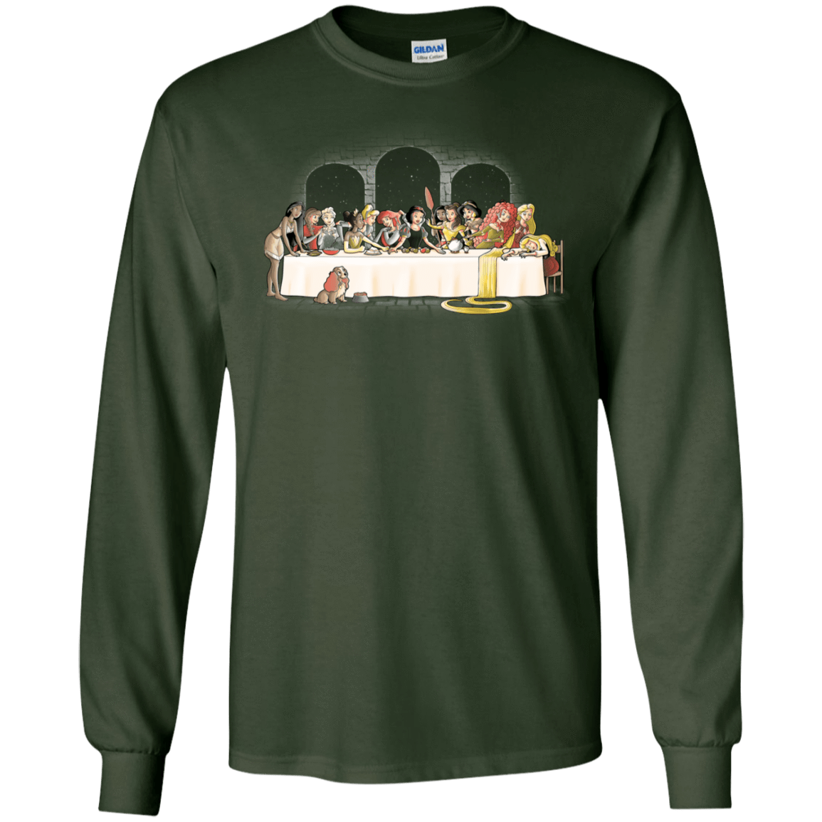 T-Shirts Forest Green / S Princess Dinner (2) Men's Long Sleeve T-Shirt