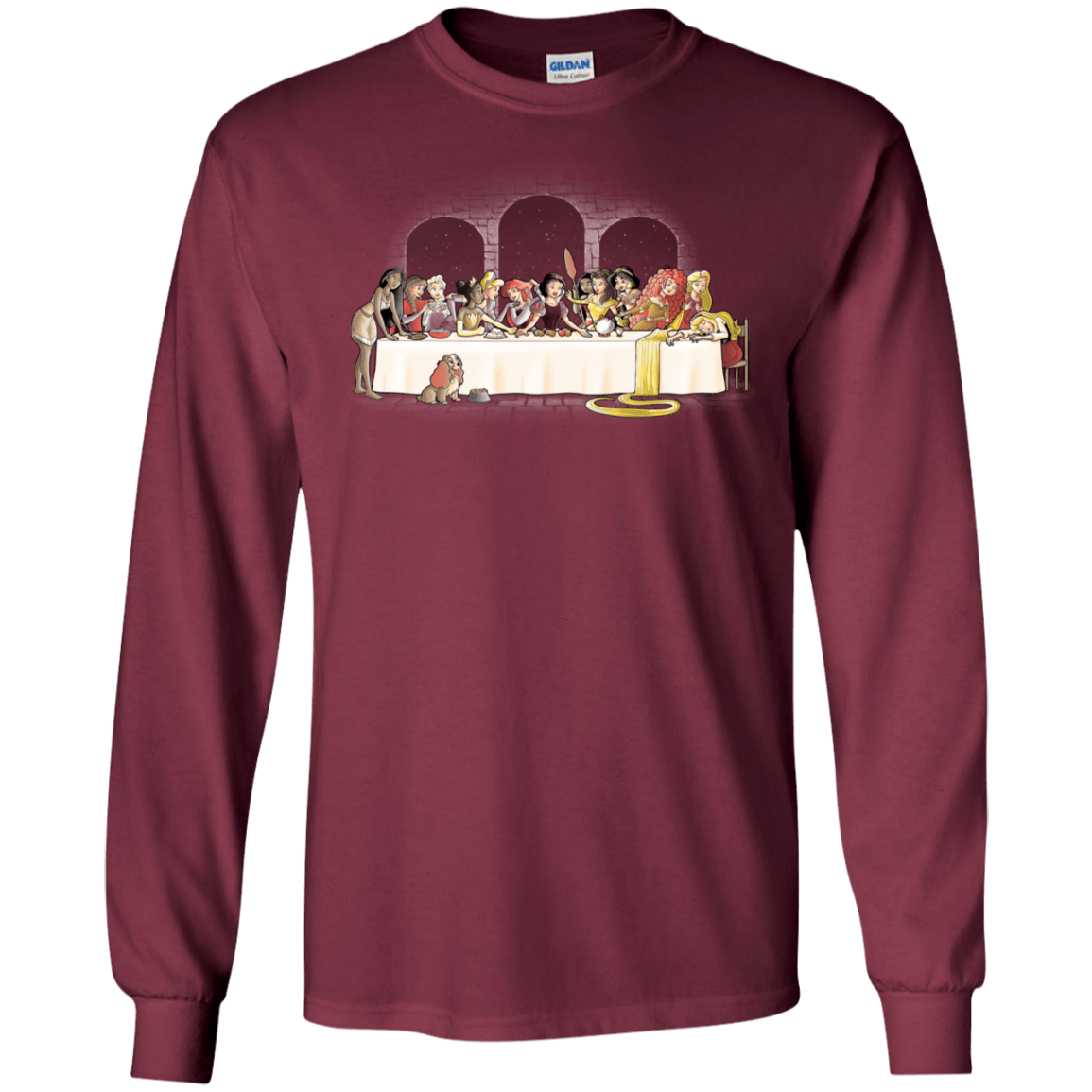 T-Shirts Maroon / S Princess Dinner (2) Men's Long Sleeve T-Shirt