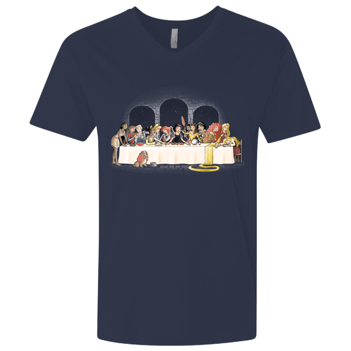 T-Shirts Midnight Navy / X-Small Princess Dinner (2) Men's Premium V-Neck