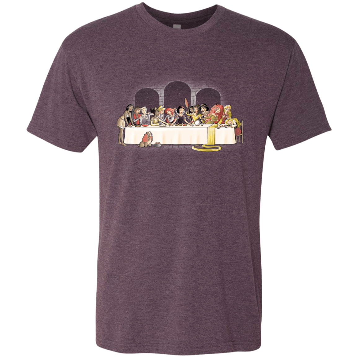 T-Shirts Vintage Purple / S Princess Dinner (2) Men's Triblend T-Shirt