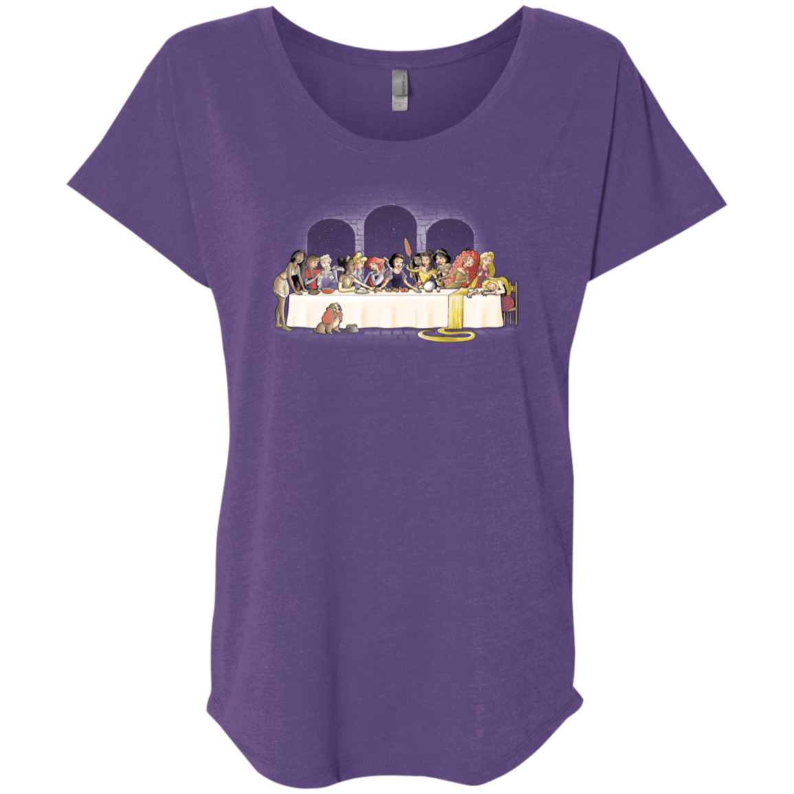 T-Shirts Purple Rush / X-Small Princess Dinner (2) Triblend Dolman Sleeve