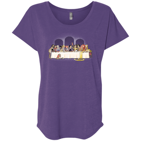 T-Shirts Purple Rush / X-Small Princess Dinner (2) Triblend Dolman Sleeve