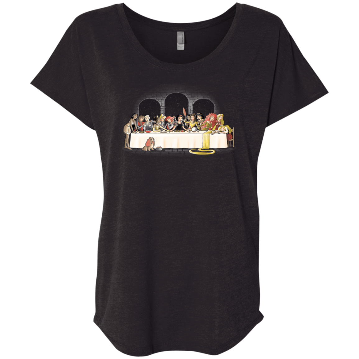 T-Shirts Vintage Black / X-Small Princess Dinner (2) Triblend Dolman Sleeve